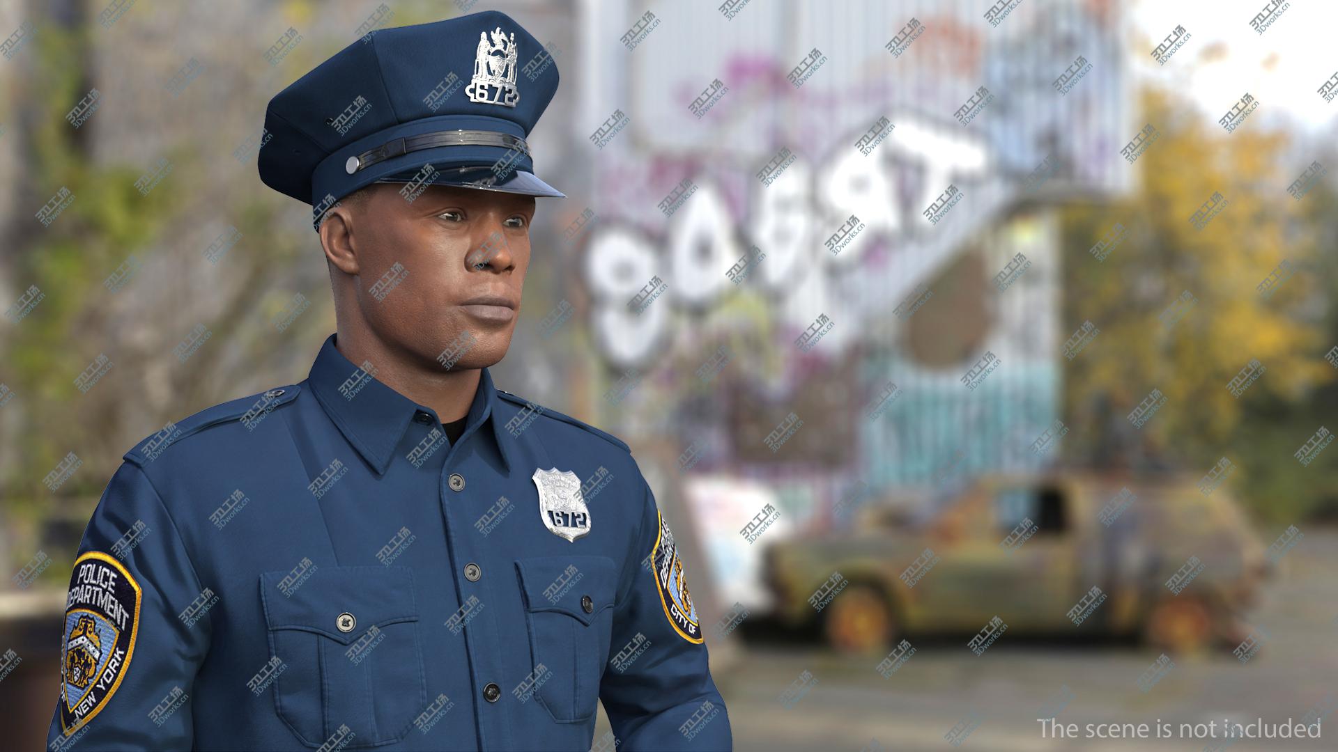 images/goods_img/20210319/African American NYPD Police Officer Standing Pose Fur 3D model/5.jpg